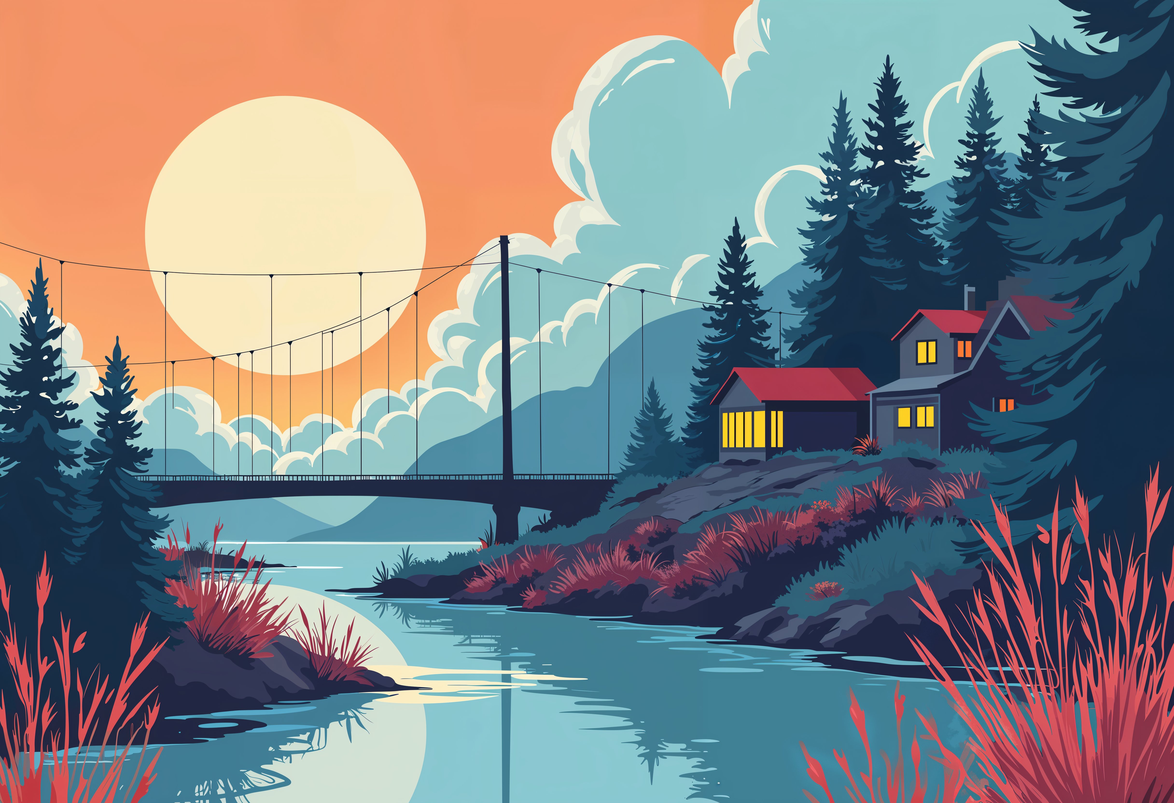 Beautiful house with nature